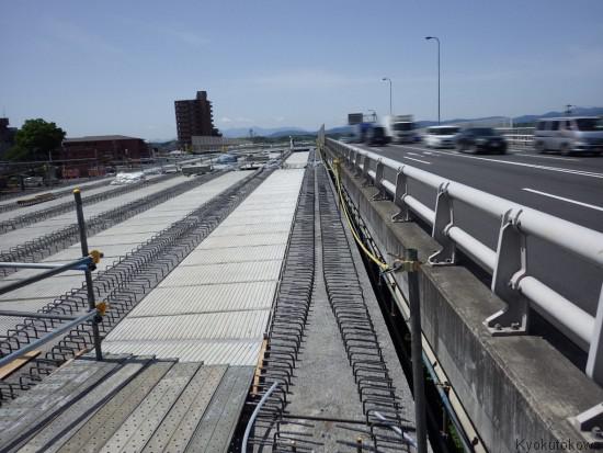 武蔵野橋拡張工事2017年5月の様子（既設橋梁側）